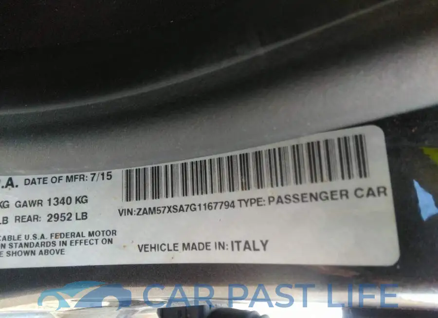 ZAM57XSA7G1167794# 9