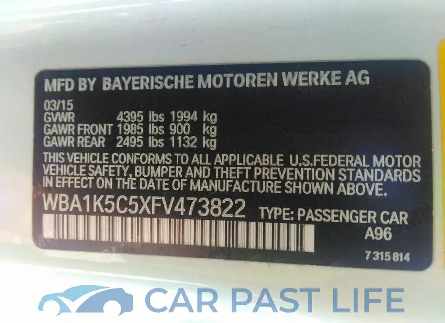 WBA1K5C5XFV473822# 9