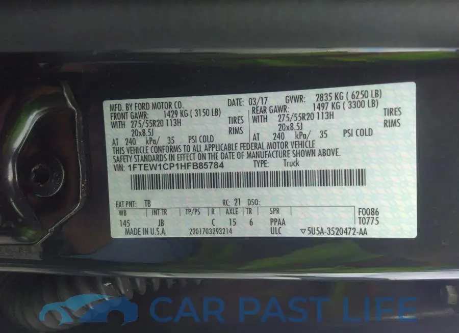 1FTEW1CP1HFB85784# 9