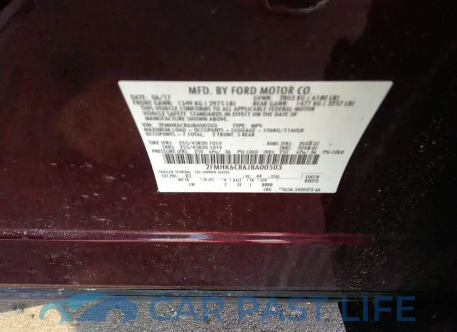 2FMHK6C86JBA00503# 9