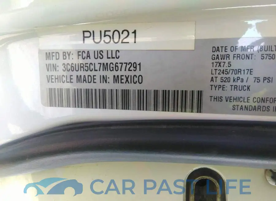 3C6UR5CL7MG677291# 9