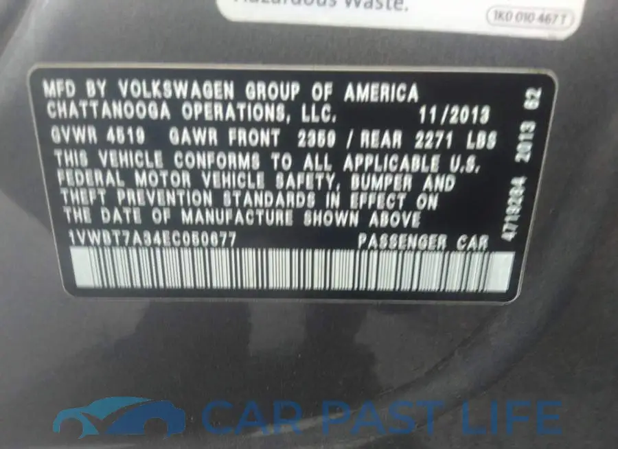 1VWBT7A34EC050677# 9