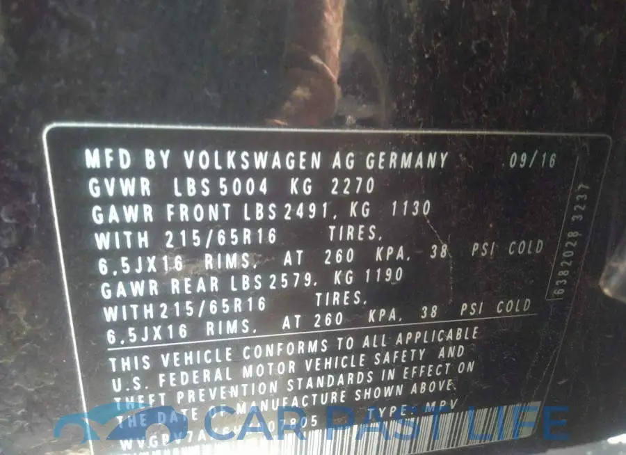 WVGBV7AX6HK007805# 9