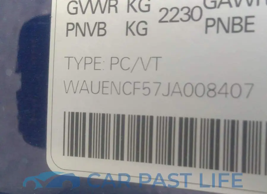 WAUENCF57JA008407# 9