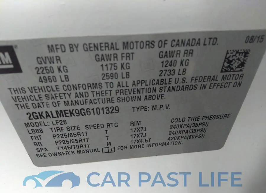 2GKALMEK9G6101329# 9