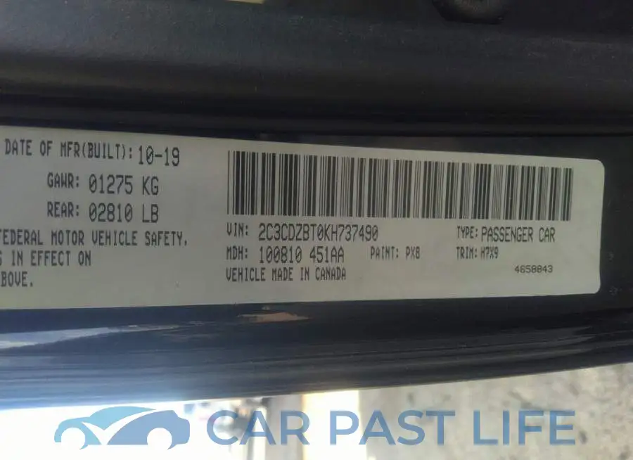2C3CDZBT0KH737490# 9