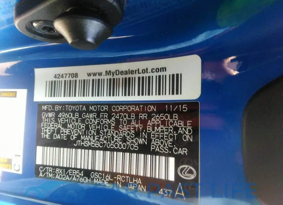 JTHSM5BC7G5000705# 9