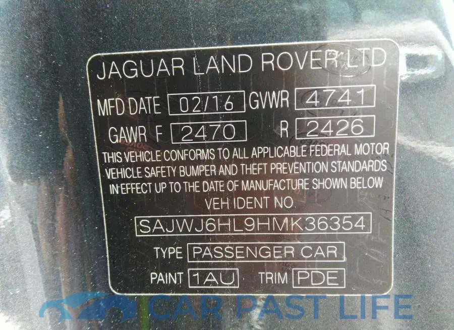 SAJWJ6HL9HMK36354# 9