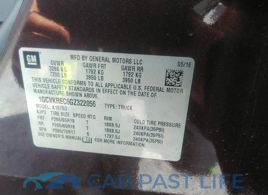 1GCVKREC6GZ322056# 9