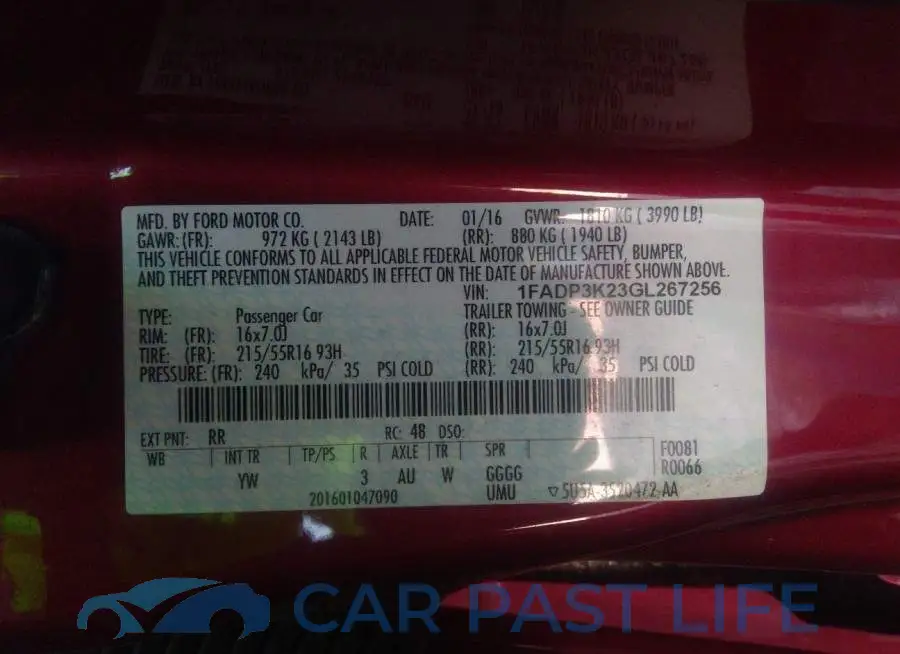 1FADP3K23GL267256# 9