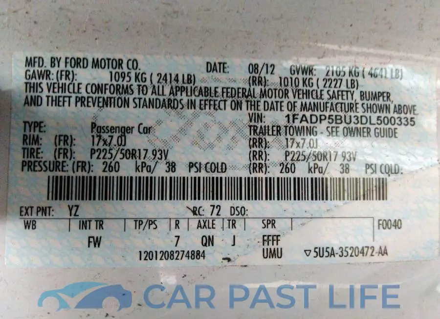 1FADP5BU3DL500335# 9