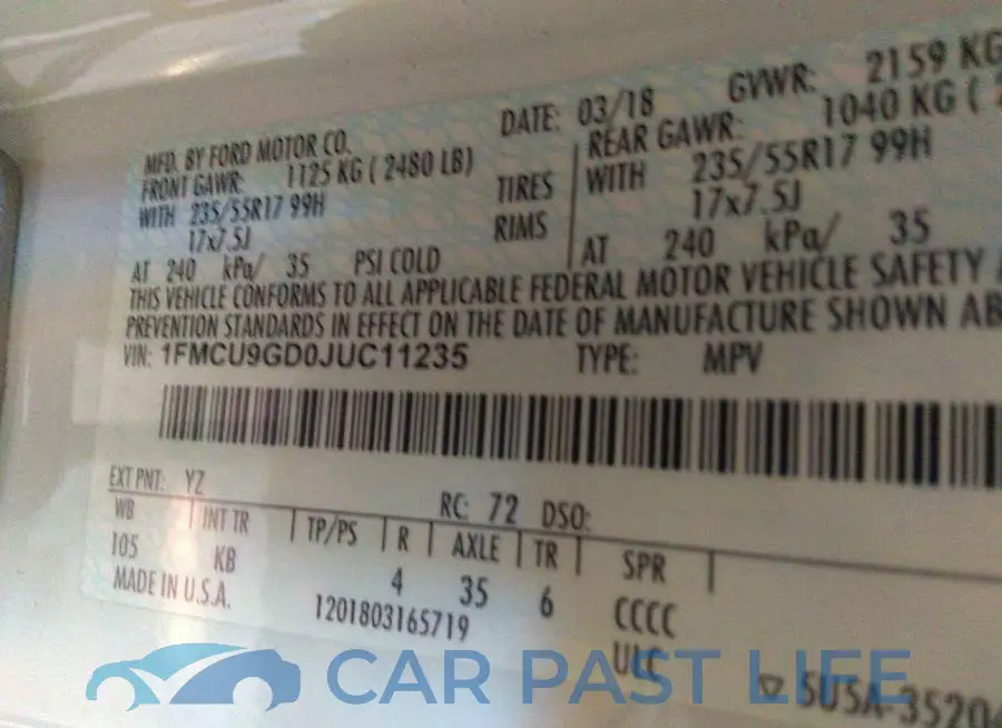 1FMCU9GD0JUC11235# 9