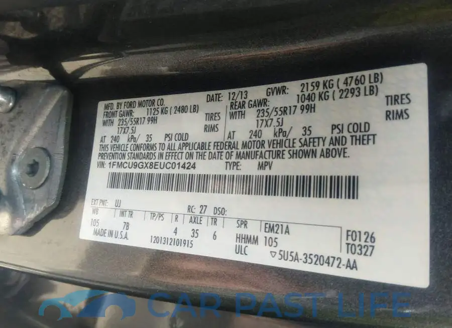 1FMCU9GX8EUC01424# 9