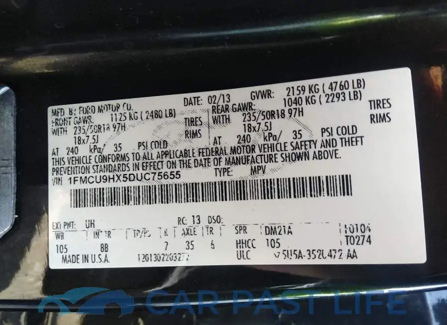 1FMCU9HX5DUC75655# 9