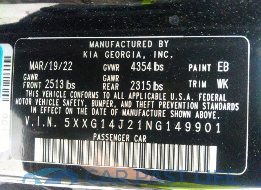 5XXG14J21NG149901# 9