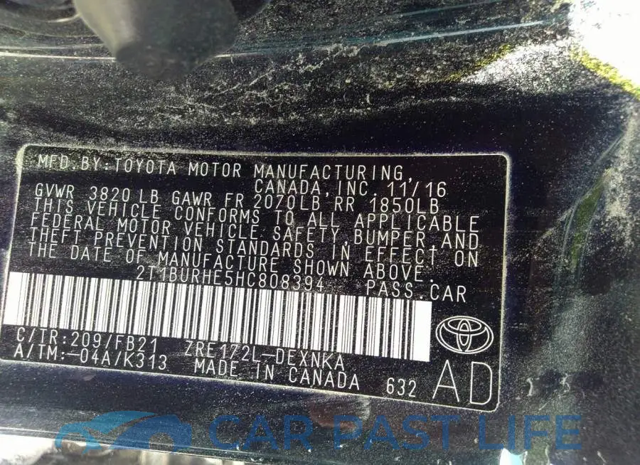 2T1BURHE5HC808394# 9