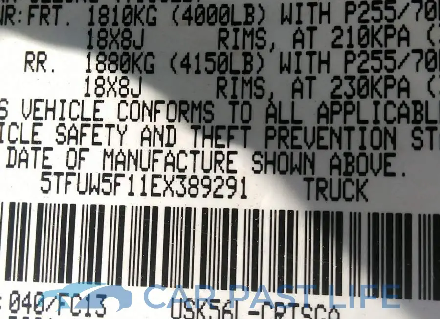5TFUW5F11EX389291# 9