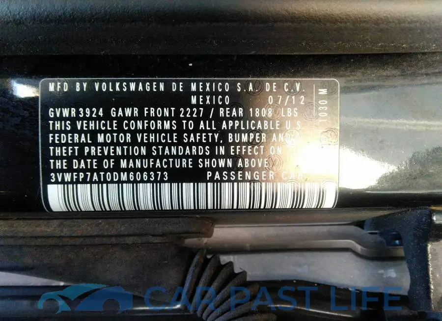 3VWFP7AT0DM606373# 9