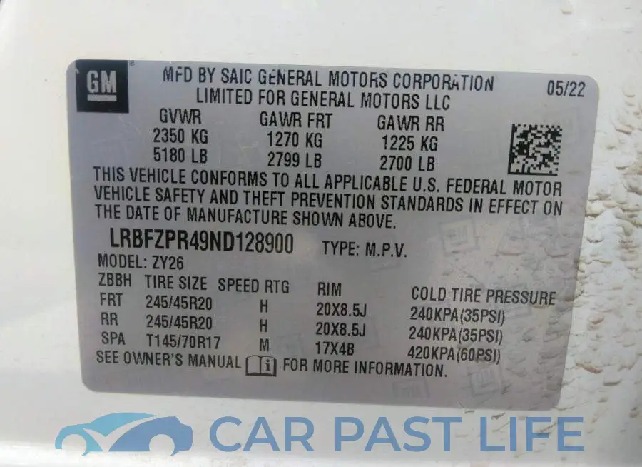 LRBFZPR49ND128900# 9