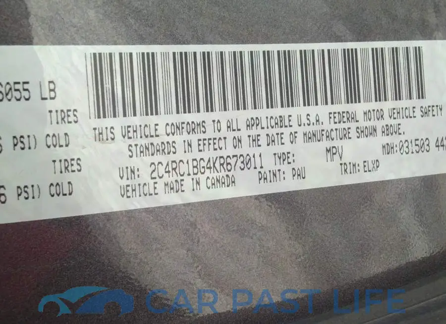 2C4RC1BG4KR673011# 9