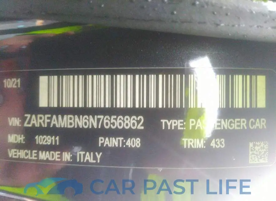 ZARFAMBN6N7656862# 9