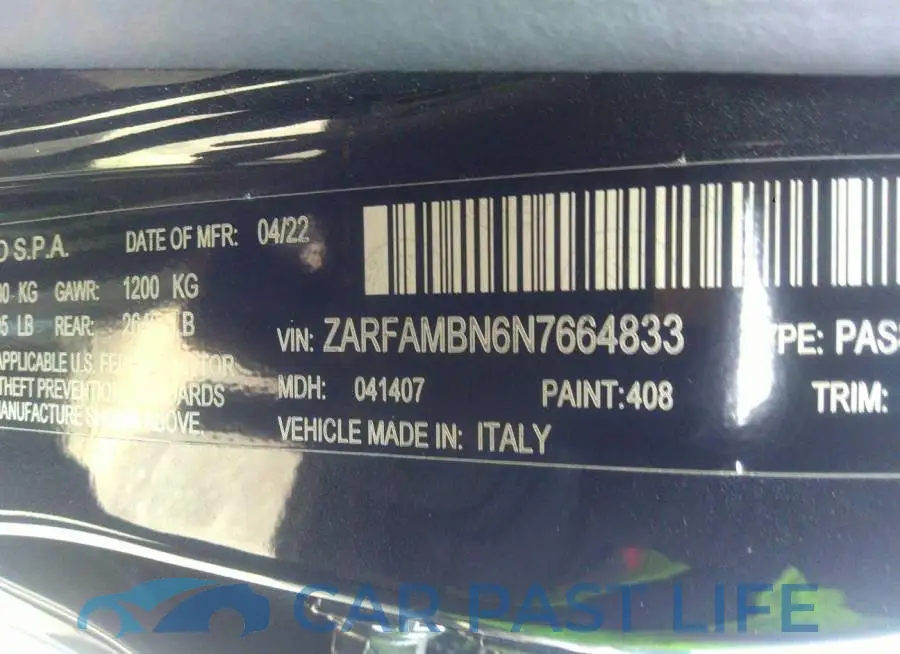 ZARFAMBN6N7664833# 9