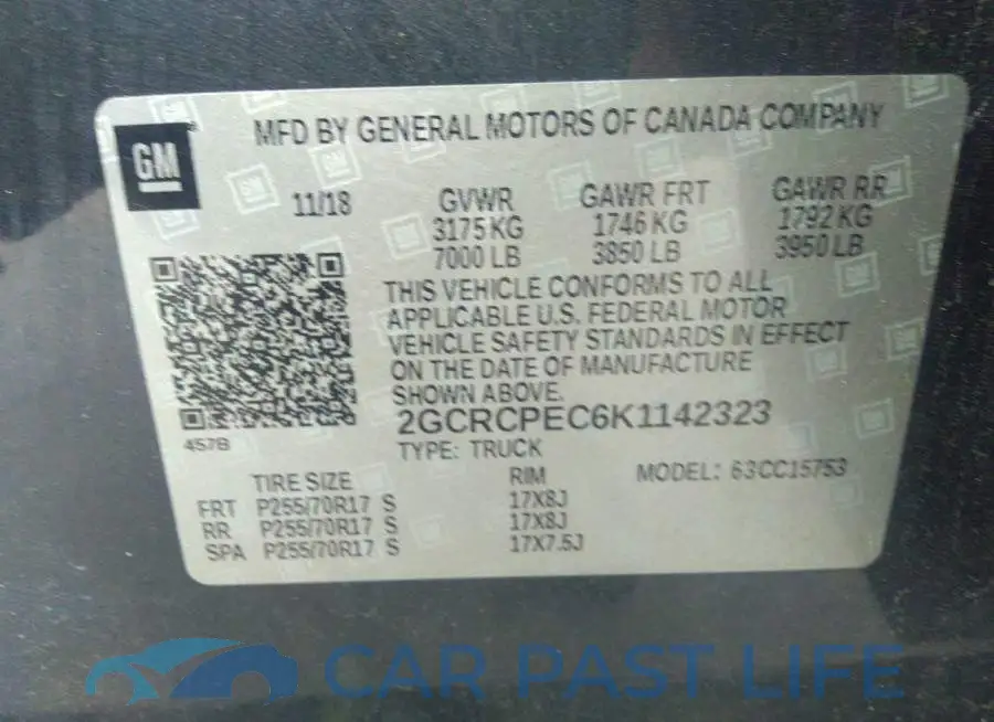 2GCRCPEC6K1142323# 9