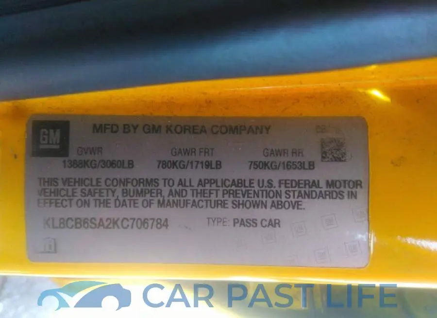 KL8CB6SA2KC706784# 9