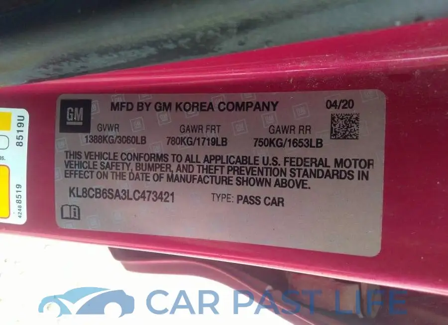KL8CB6SA3LC473421# 9