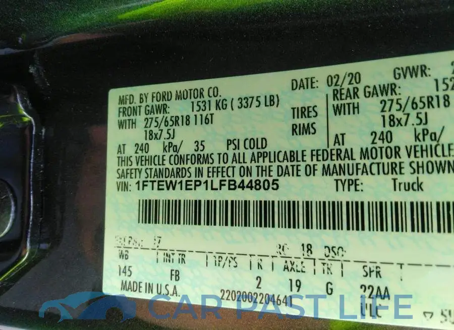 1FTEW1EP1LFB44805# 9