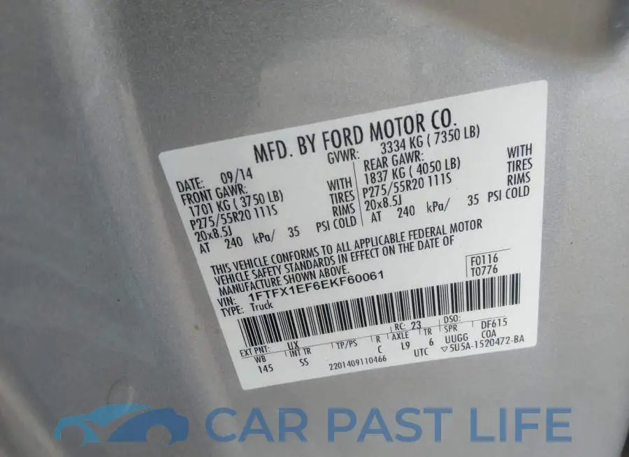 1FTFX1EF6EKF60061# 9