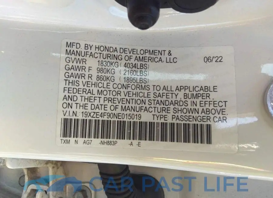 19XZE4F90NE015019# 9