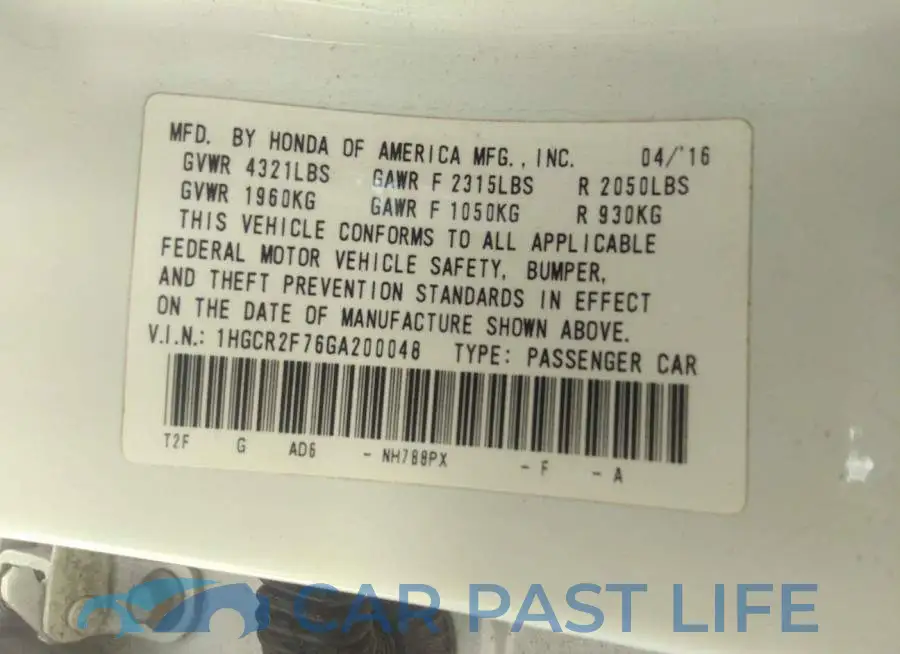 1HGCR2F76GA200048# 9