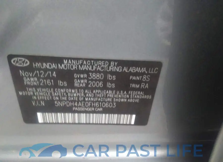 5NPDH4AE0FH610603# 9