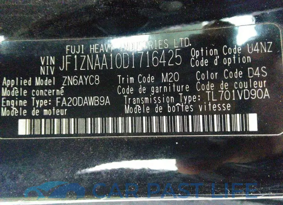 JF1ZNAA10D1716425# 9