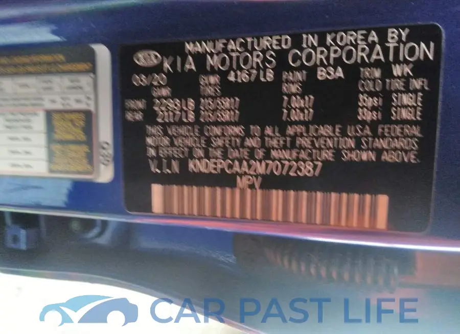 KNDEPCAA2M7072387# 9
