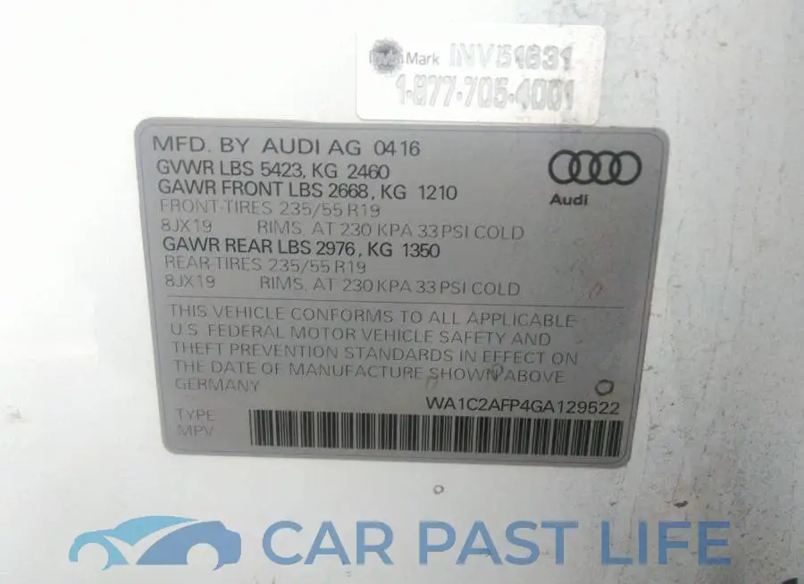 WA1C2AFP4GA129522# 9