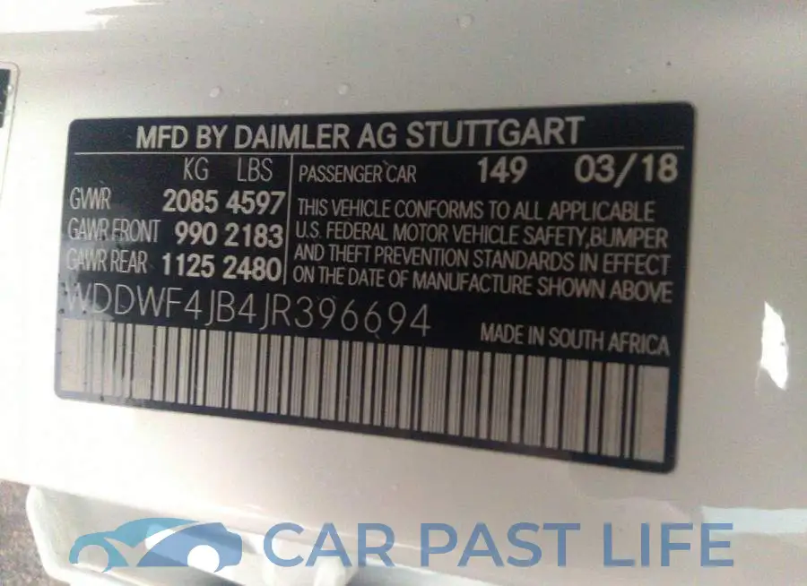 WDDWF4JB4JR396694# 9