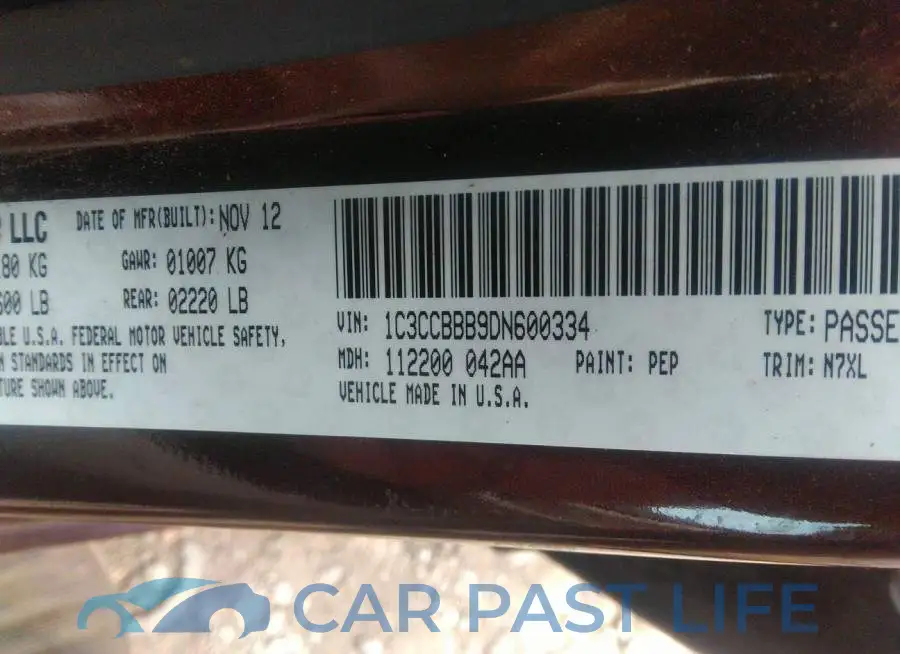 1C3CCBBB9DN600334# 9