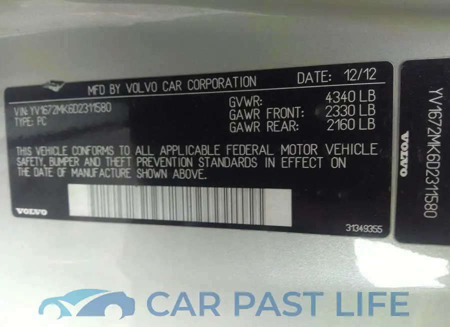YV1672MK6D2311580# 9