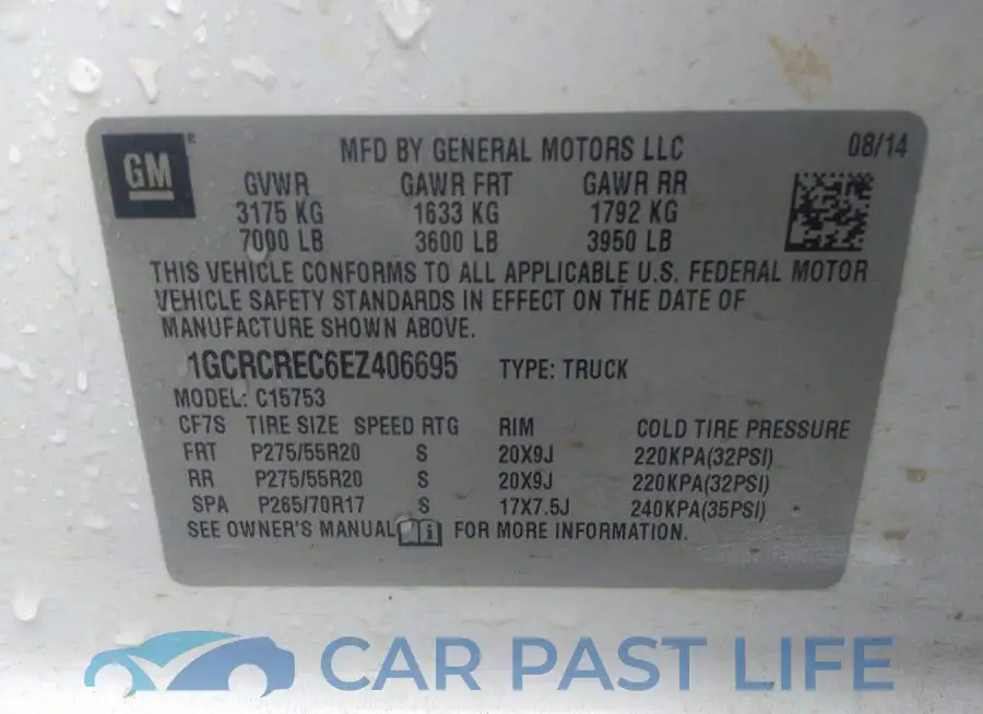 1GCRCREC6EZ406695# 9