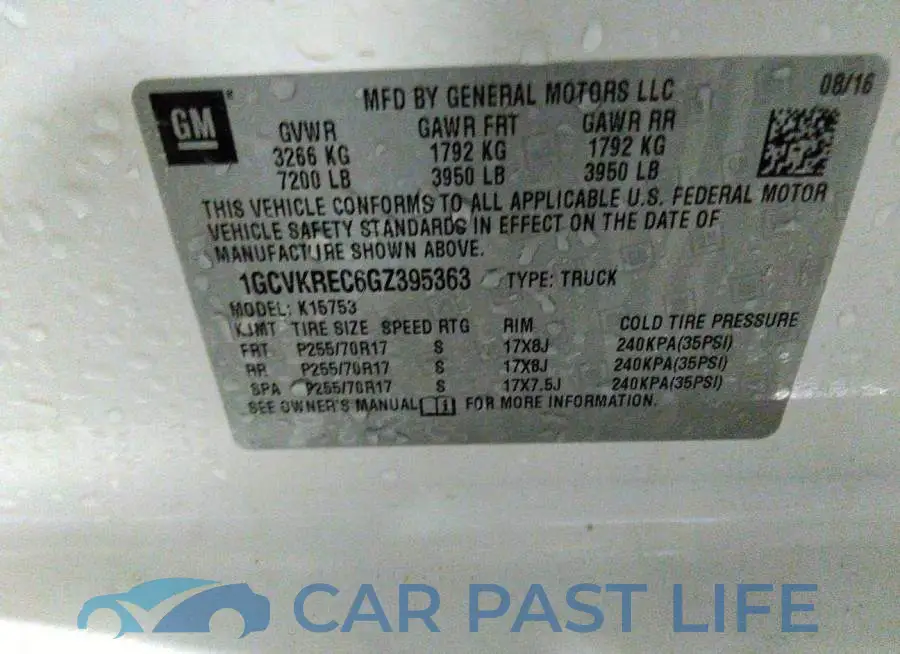 1GCVKREC6GZ395363# 9