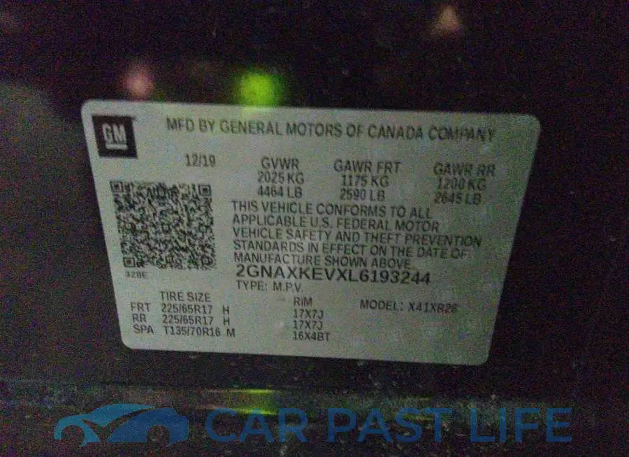 2GNAXKEVXL6193244# 9