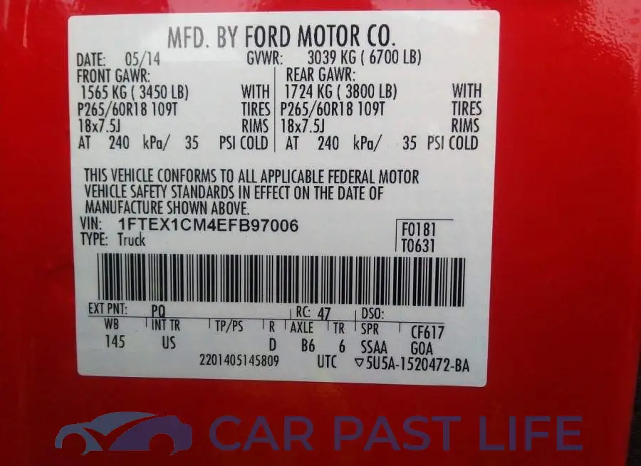 1FTEX1CM4EFB97006# 9