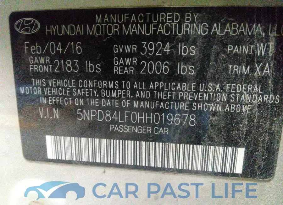 5NPD84LF0HH019678# 9
