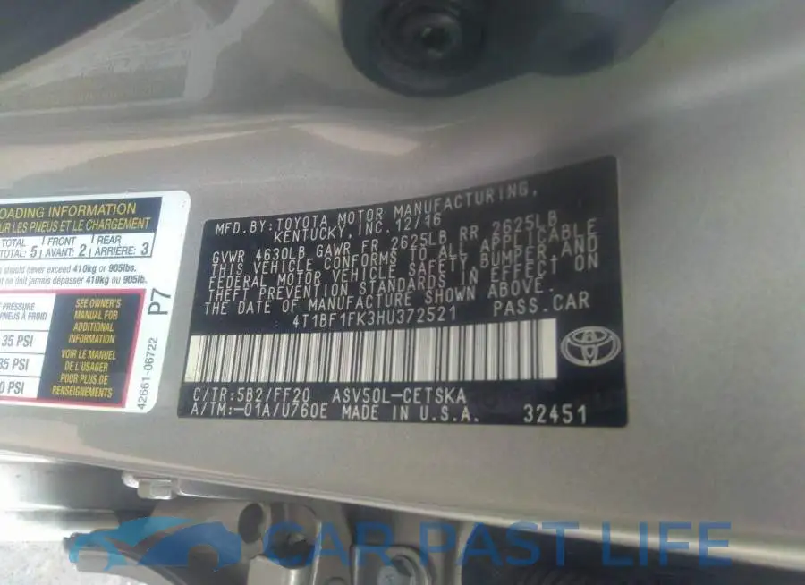 4T1BF1FK3HU372521# 9