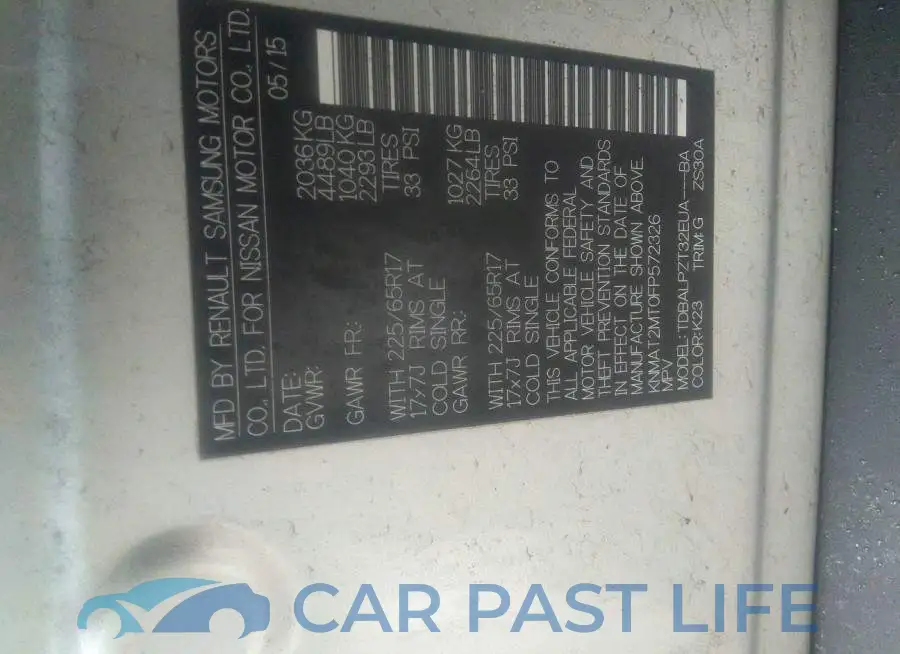 KNMAT2MT0FP572326# 9