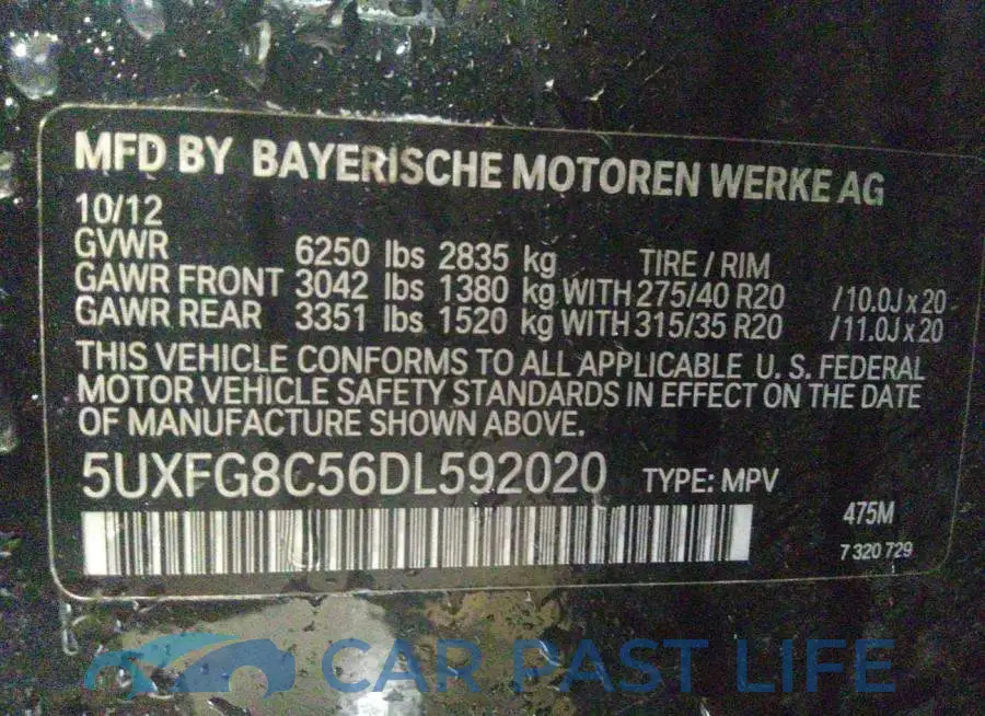5UXFG8C56DL592020# 9