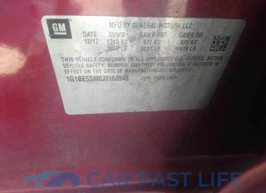 1G1BE5SM6J7160943# 9