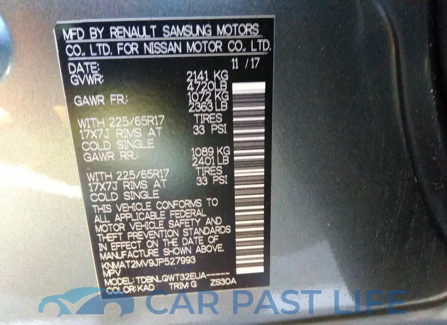 KNMAT2MV9JP527993# 9